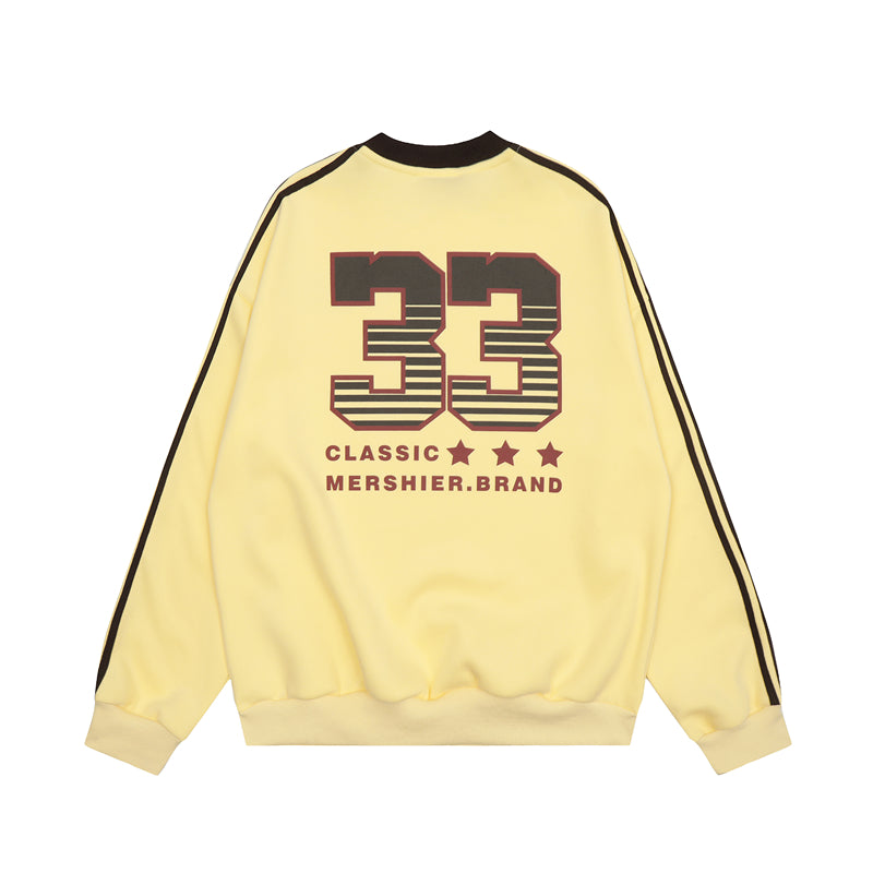 Mershier American Retro Sports Crew Neck Sweatshirt