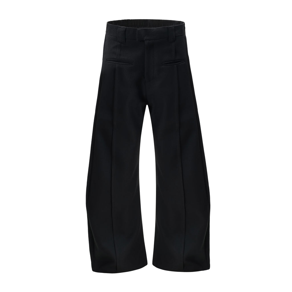 BTSG scimitar silhouette loose wide-leg mop trousers