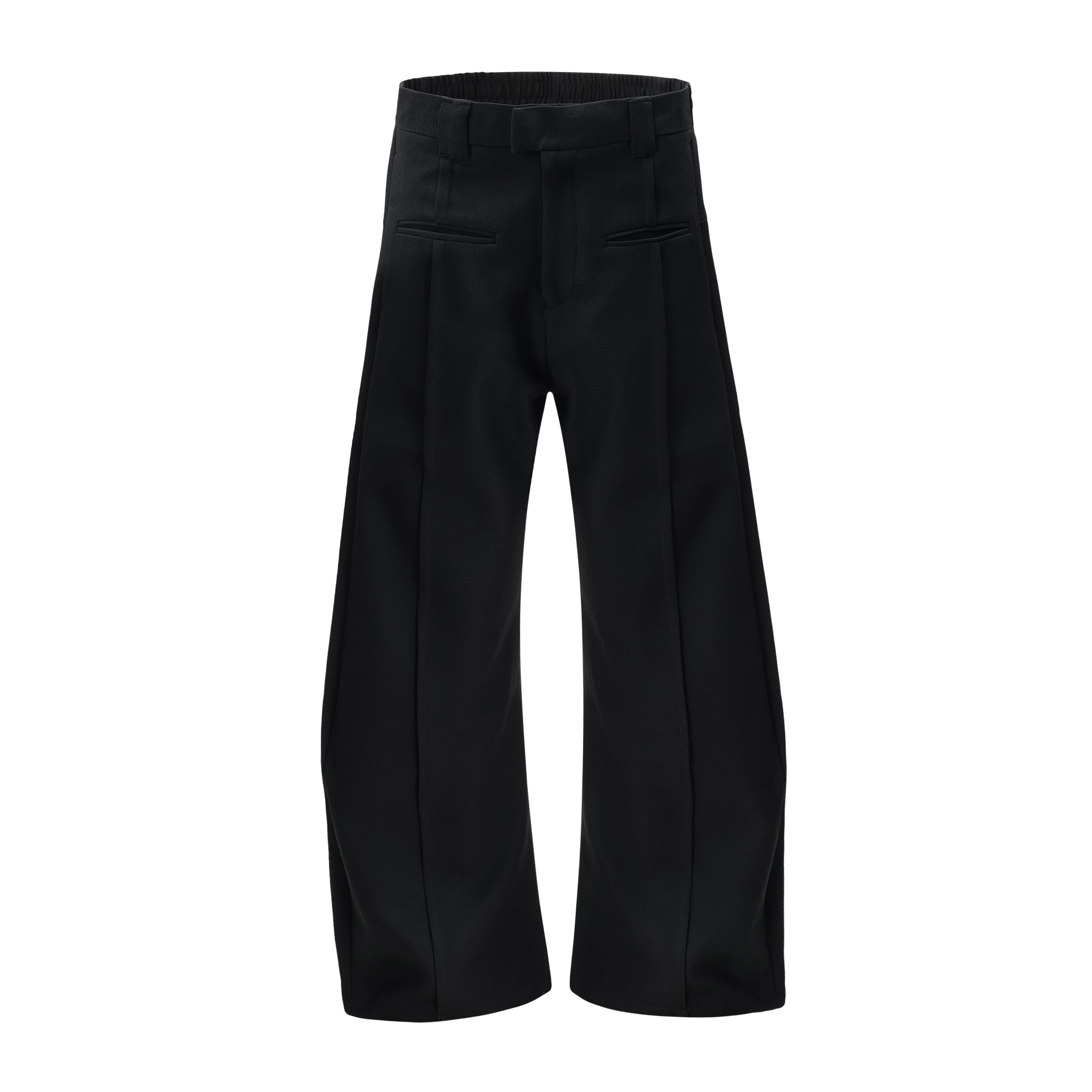 BTSG scimitar silhouette loose wide-leg mop trousers