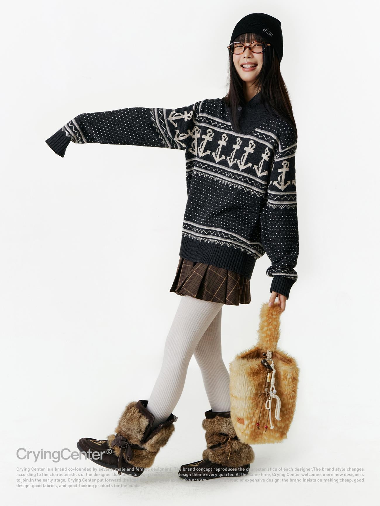 CryingCenter Fawn plush tote shoulder bag