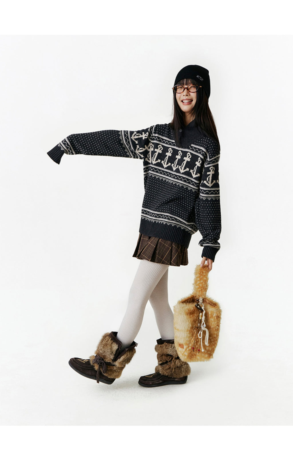 CryingCenter Fawn plush tote shoulder bag