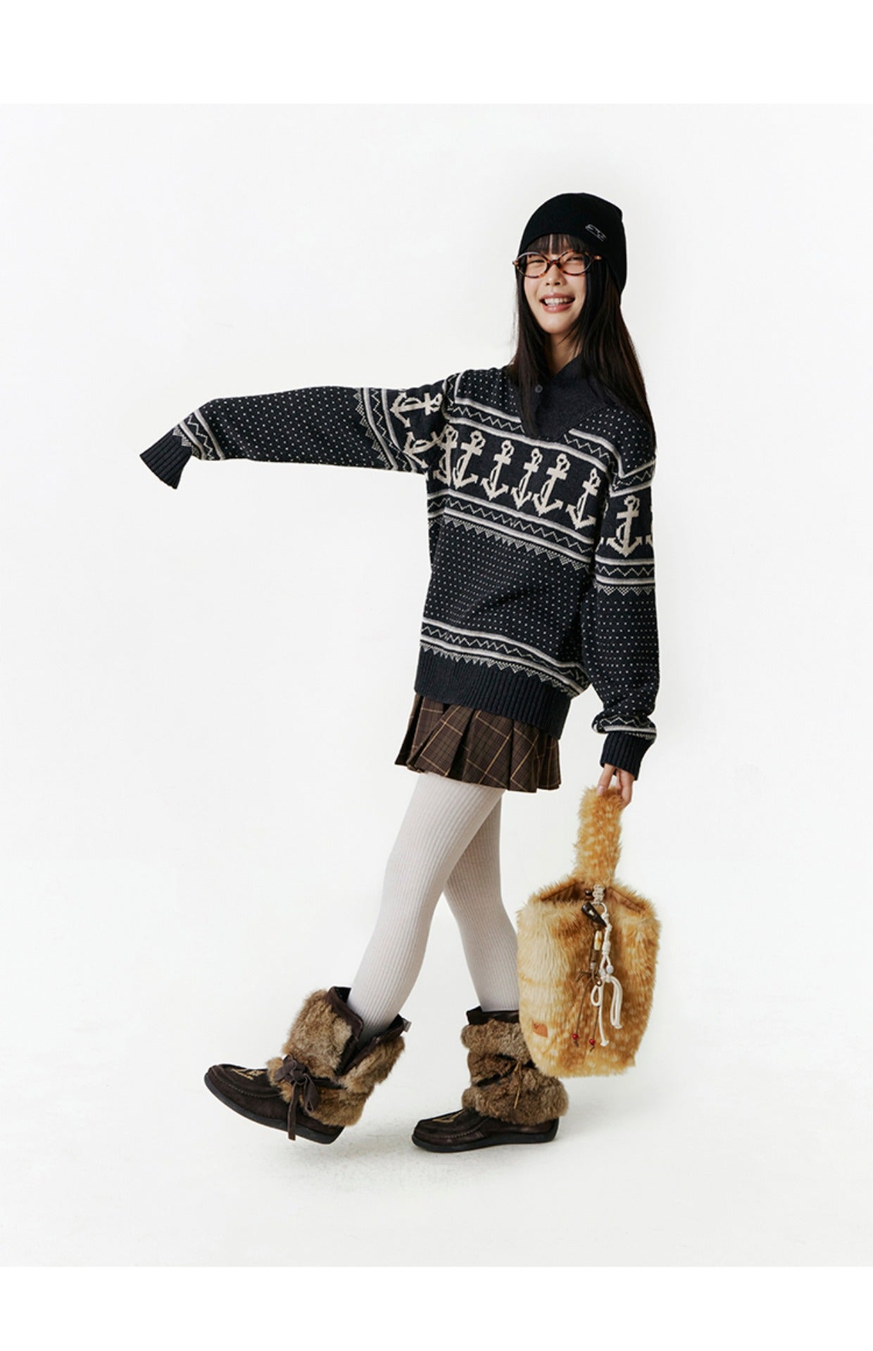 CryingCenter Fawn plush tote shoulder bag