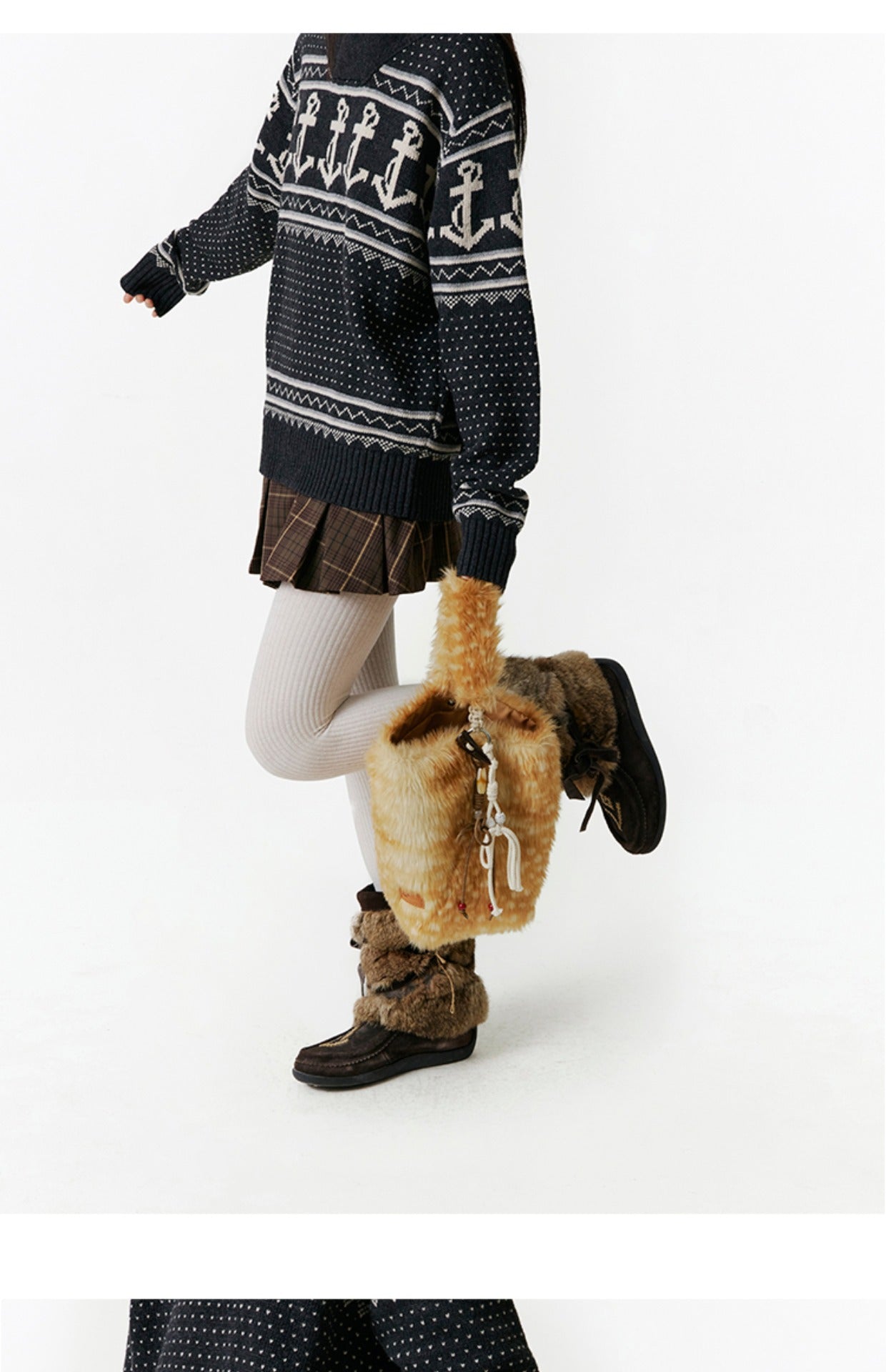 CryingCenter Fawn plush tote shoulder bag