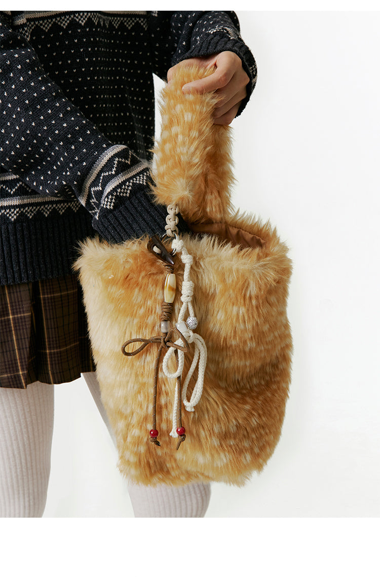 CryingCenter Fawn plush tote shoulder bag