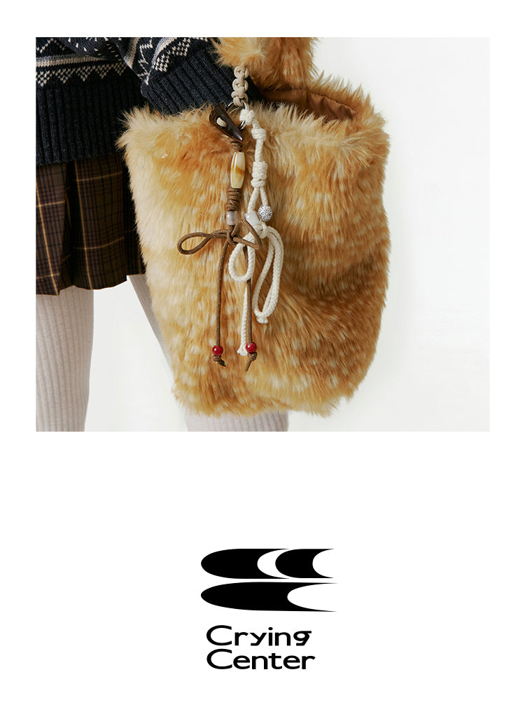 CryingCenter Fawn plush tote shoulder bag