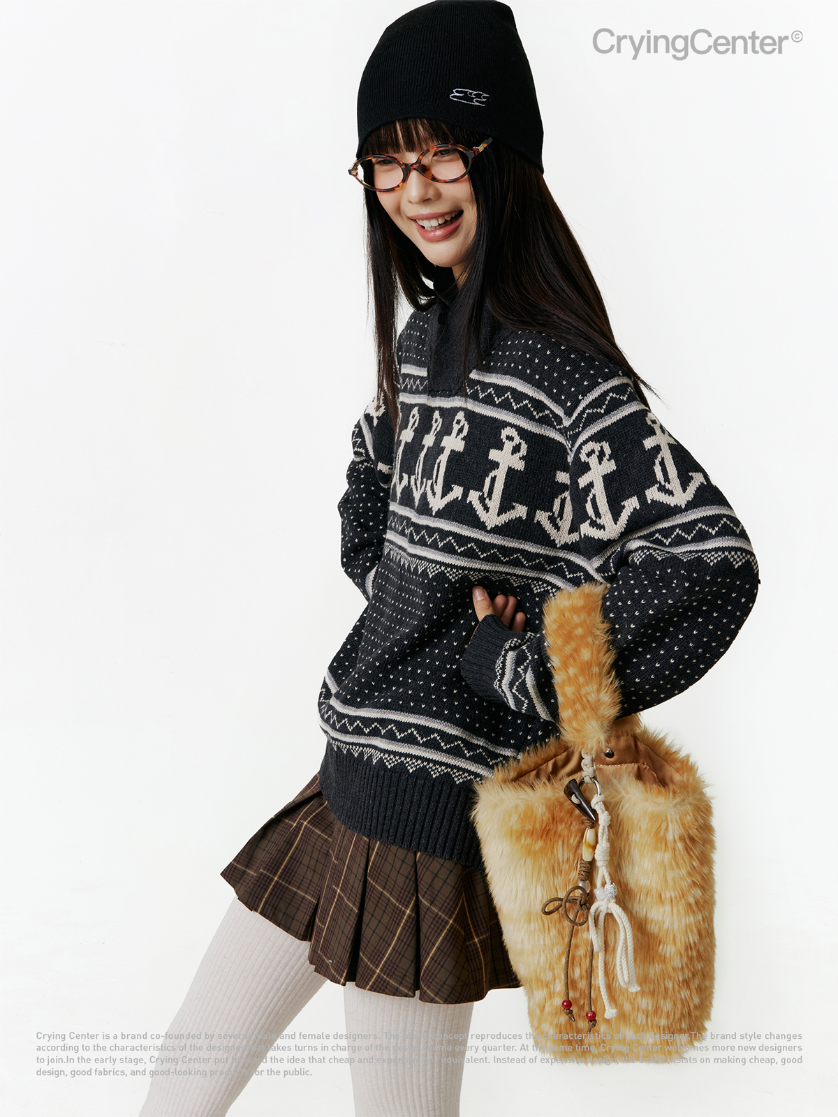 CryingCenter Fawn plush tote shoulder bag