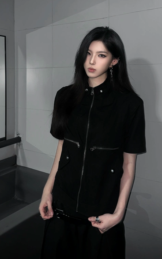 TZ Killer Zip Loose Versatile Short Sleeve Shirt