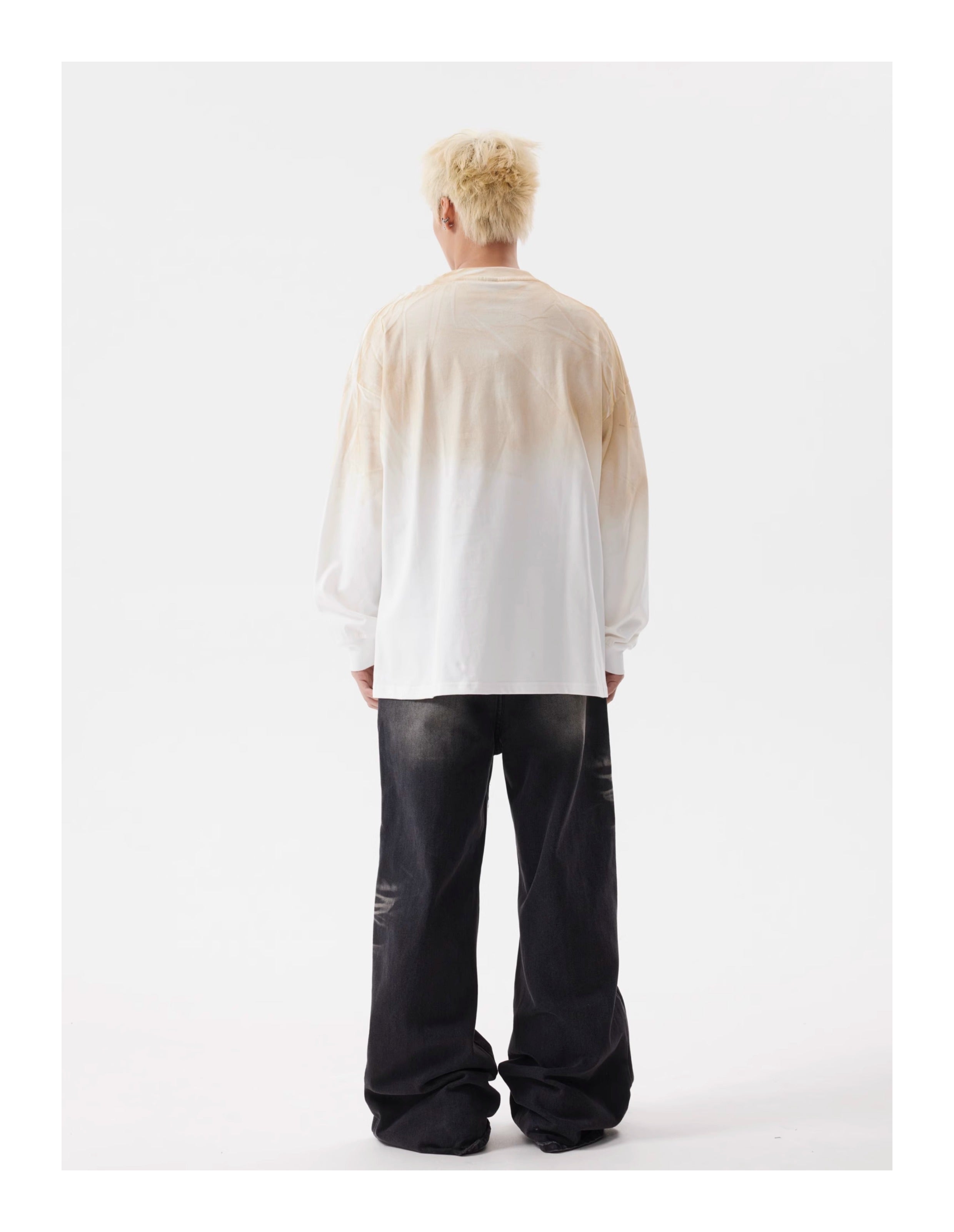 BTSG Vintage Wash Distressed Deconstructed Ripple Jeans