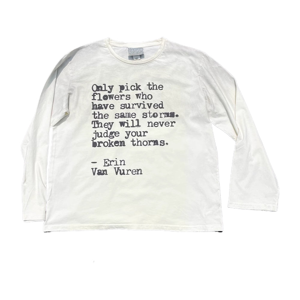 Wang Youbing Studio! Flowers 220g 100% Cotton Long Sleeve Tee