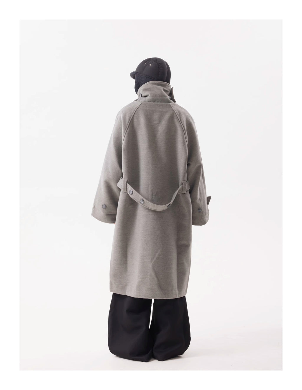 BTSG Premium Woolen Coat Silhouette Long Multi-Button Over-the-Knee Wool Fleece Trench Coat Jacket