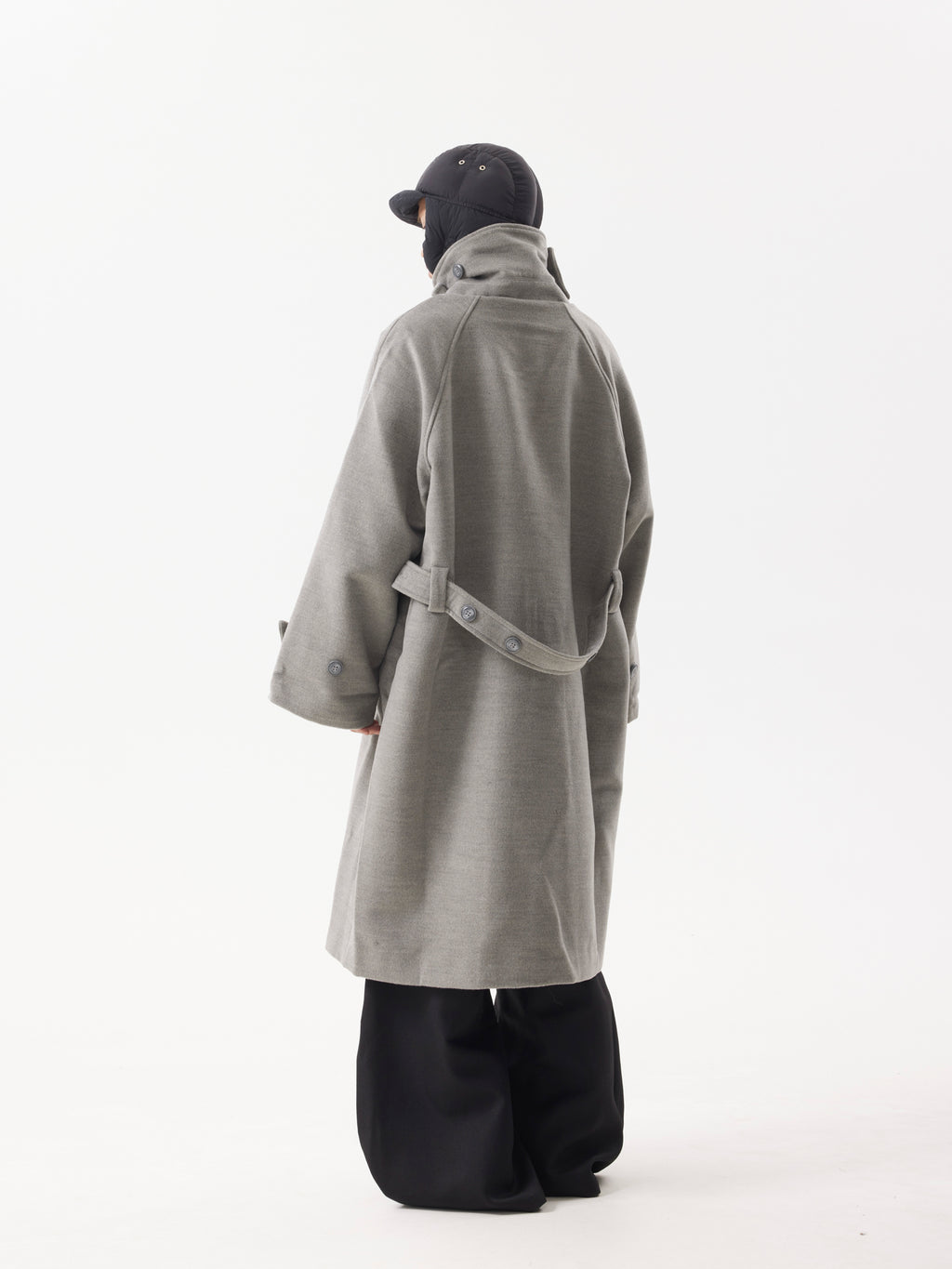 BTSG Premium Woolen Coat Silhouette Long Multi-Button Over-the-Knee Wool Fleece Trench Coat Jacket