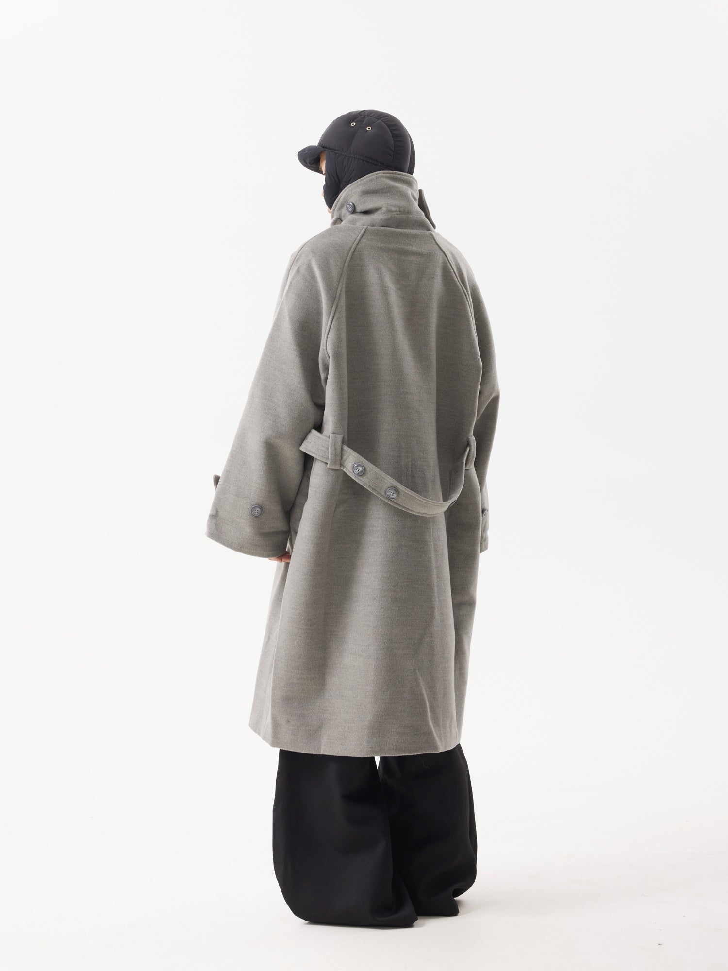 BTSG Premium Woolen Coat Silhouette Long Multi-Button Over-the-Knee Wool Fleece Trench Coat Jacket