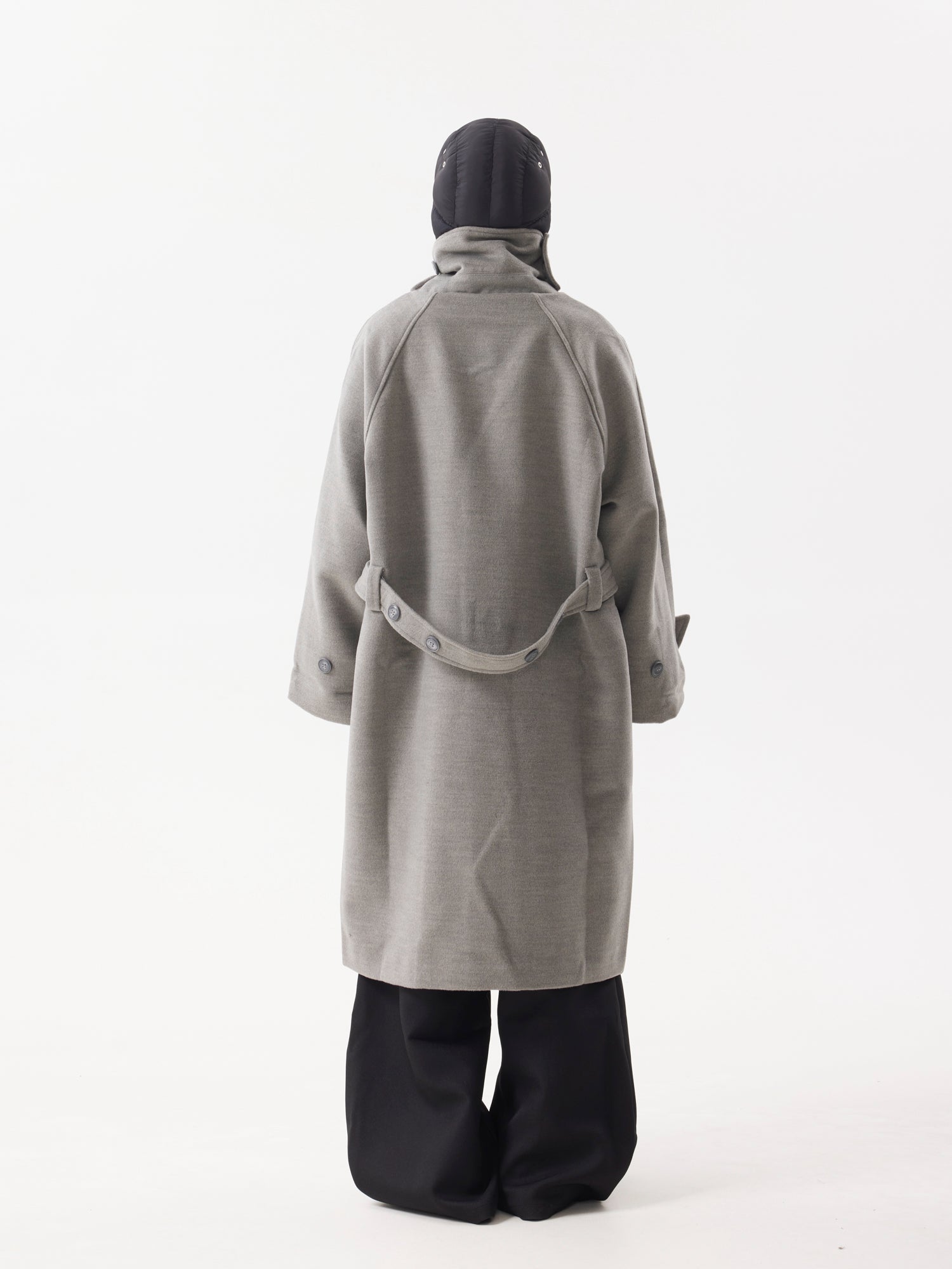 BTSG Premium Woolen Coat Silhouette Long Multi-Button Over-the-Knee Wool Fleece Trench Coat Jacket