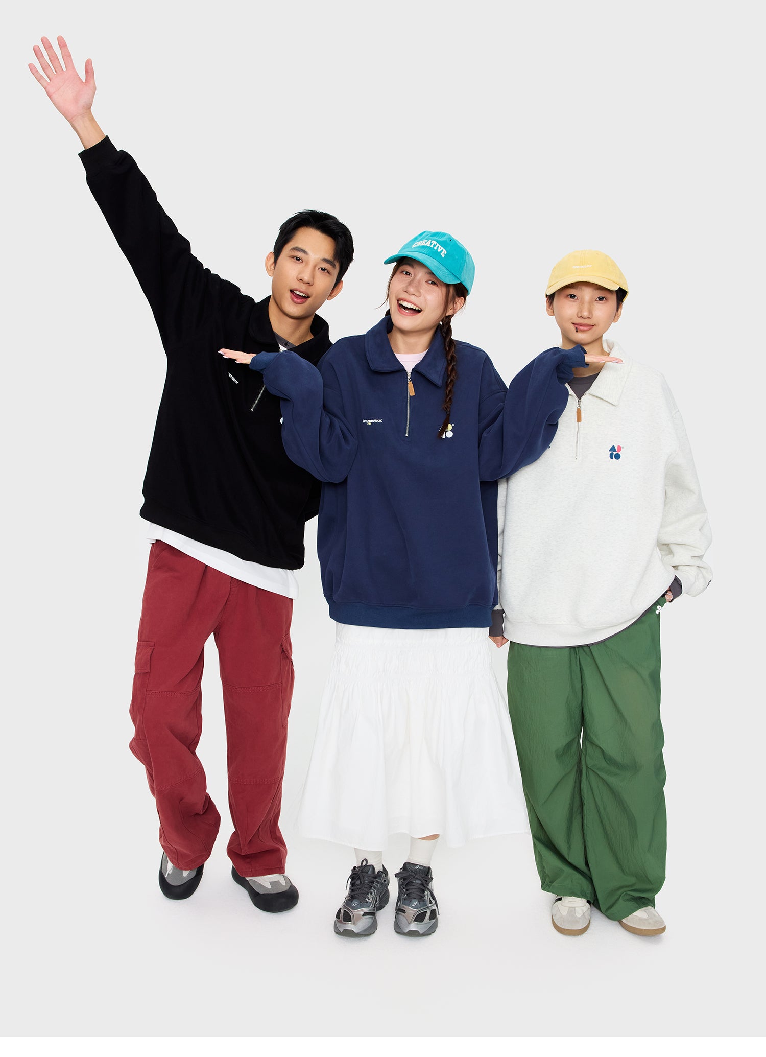 OWOX half-zipper preppy polo sweatshirt