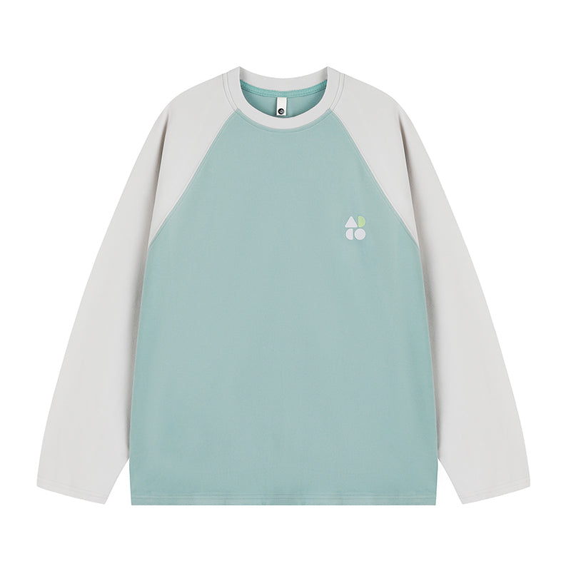 OWOX contrast panelled raglan sleeve velvet Long Sleeve Tee