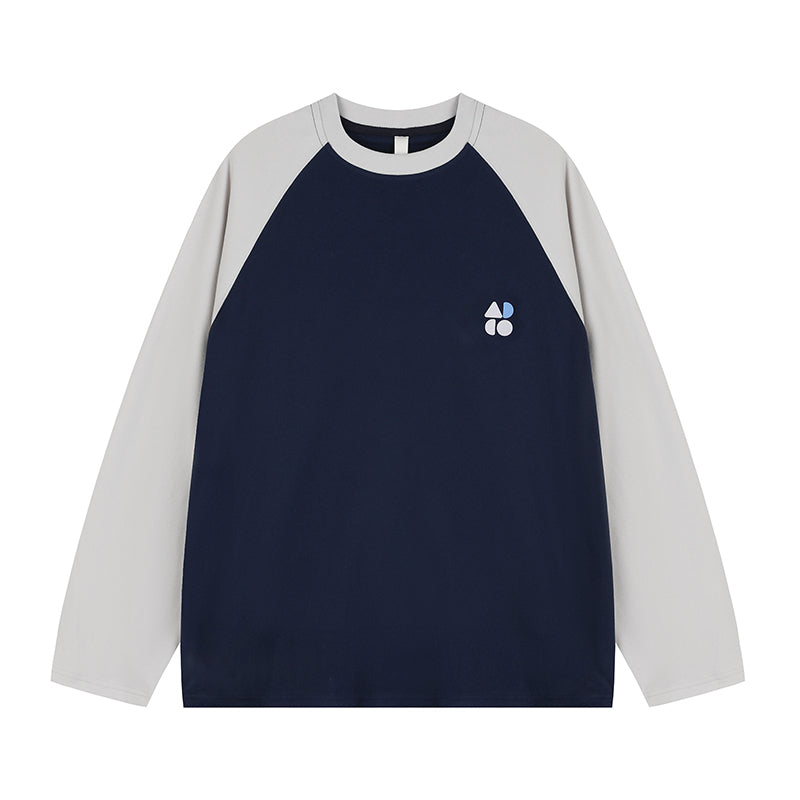 OWOX contrast panelled raglan sleeve velvet Long Sleeve Tee
