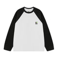 OWOX contrast panelled raglan sleeve velvet Long Sleeve Tee