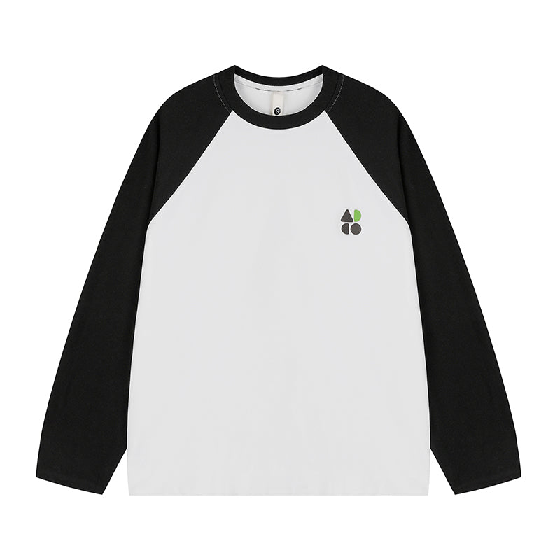 OWOX contrast panelled raglan sleeve velvet Long Sleeve Tee