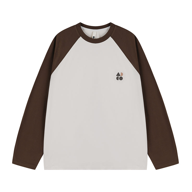 OWOX contrast panelled raglan sleeve velvet Long Sleeve Tee