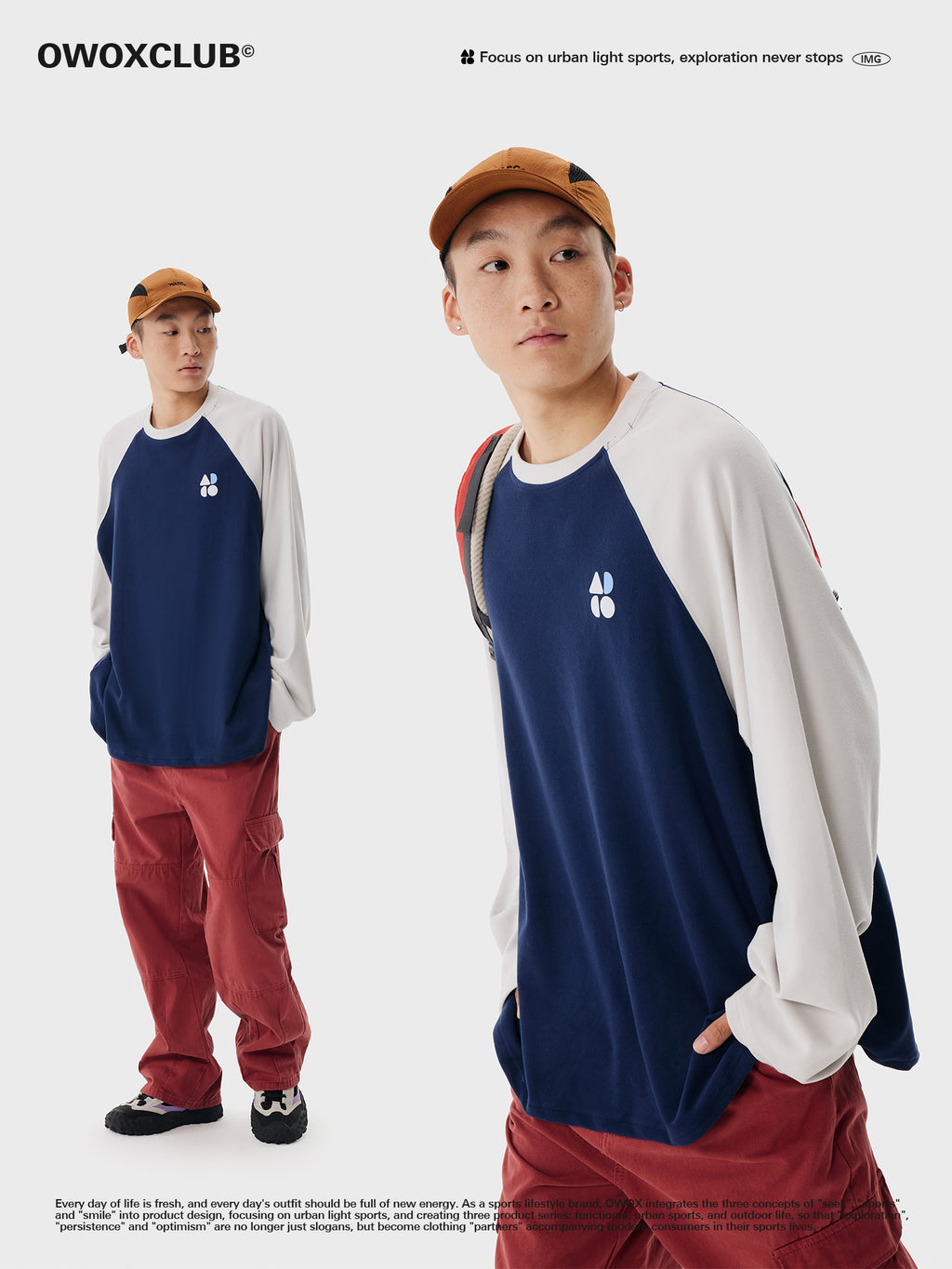 OWOX contrast panelled raglan sleeve velvet Long Sleeve Tee