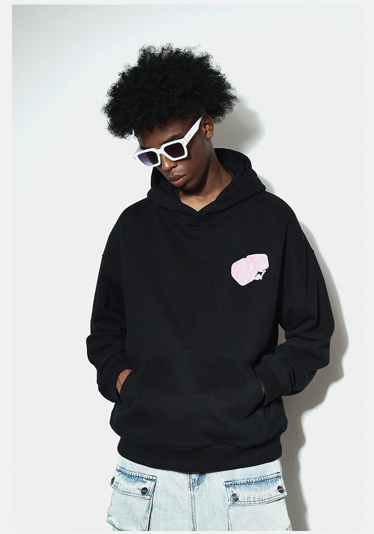 DICETINY Glitter Dice Print Patch Pocket Hoodie