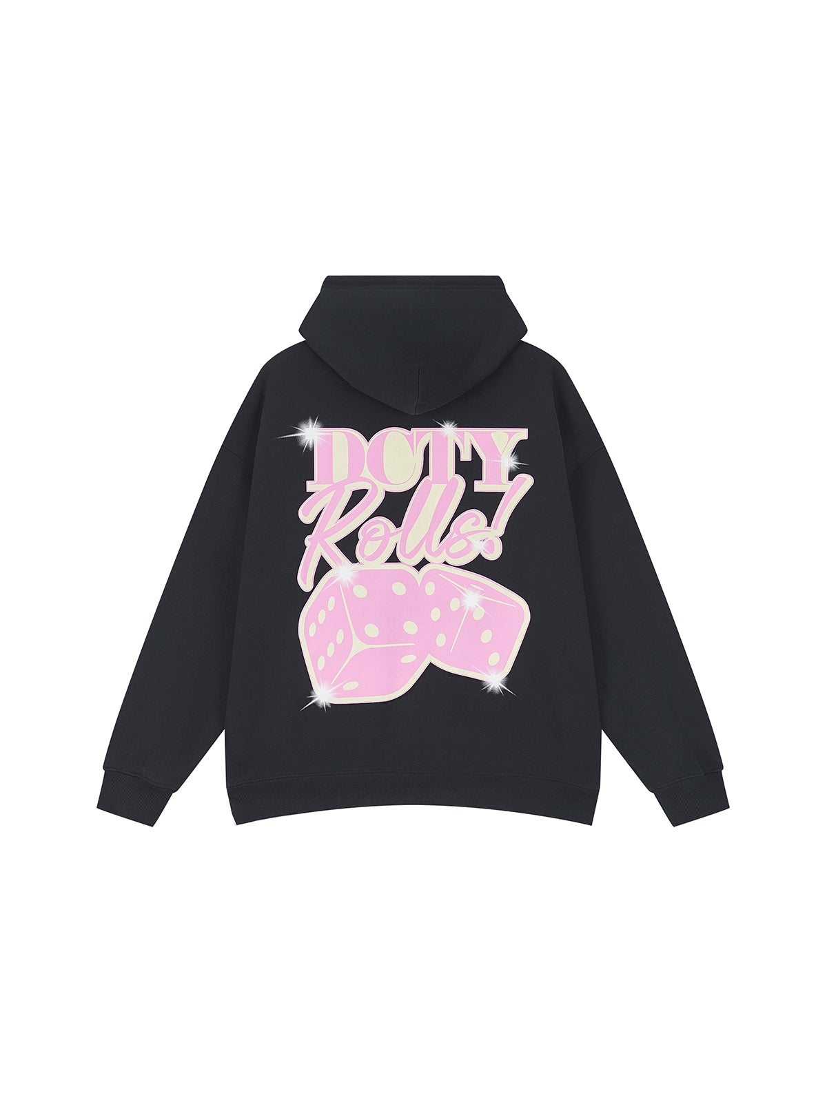 DICETINY Glitter Dice Print Patch Pocket Hoodie