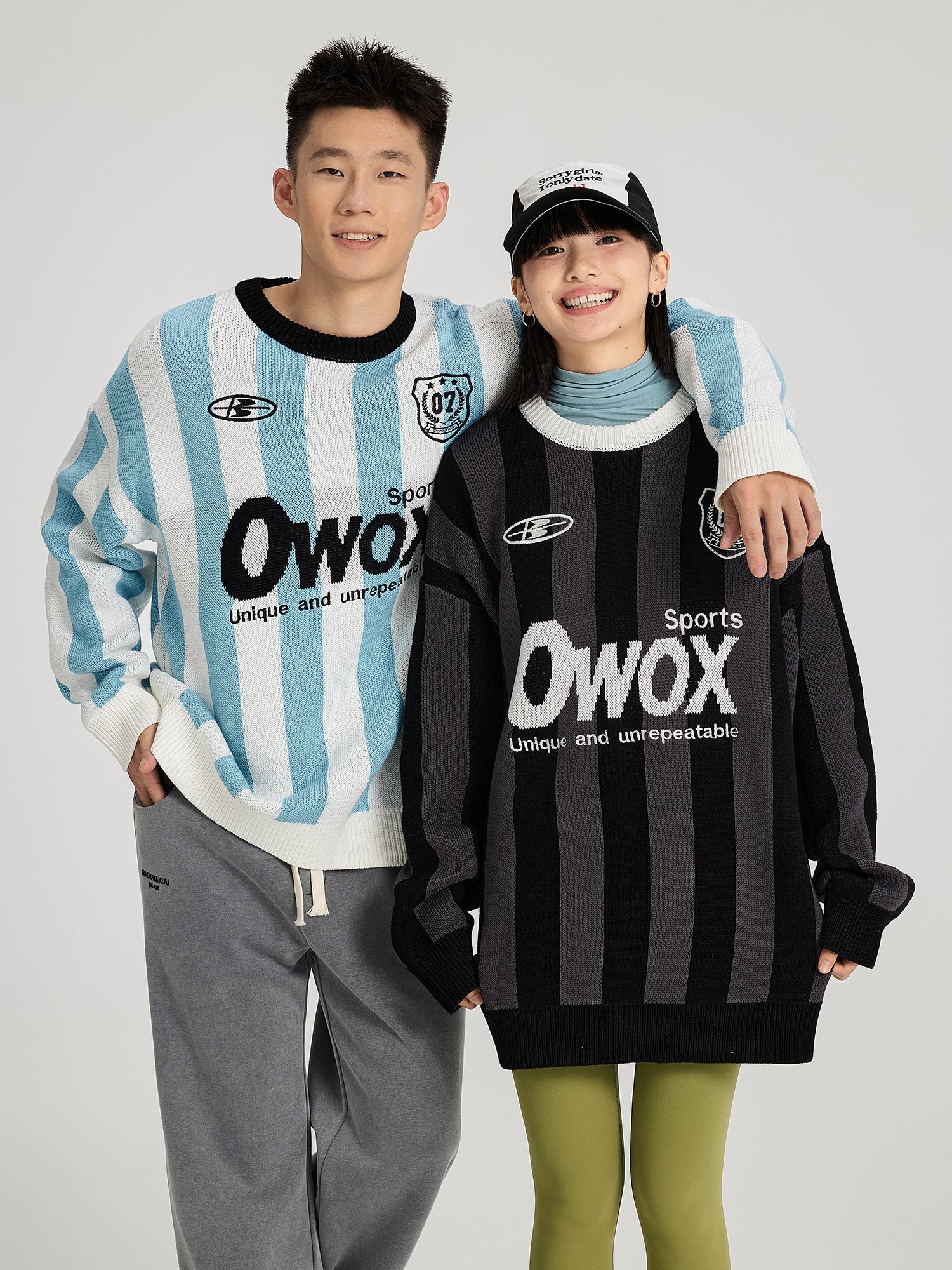 OWOX Soccer Contrast Slouchy Crewneck Sweater