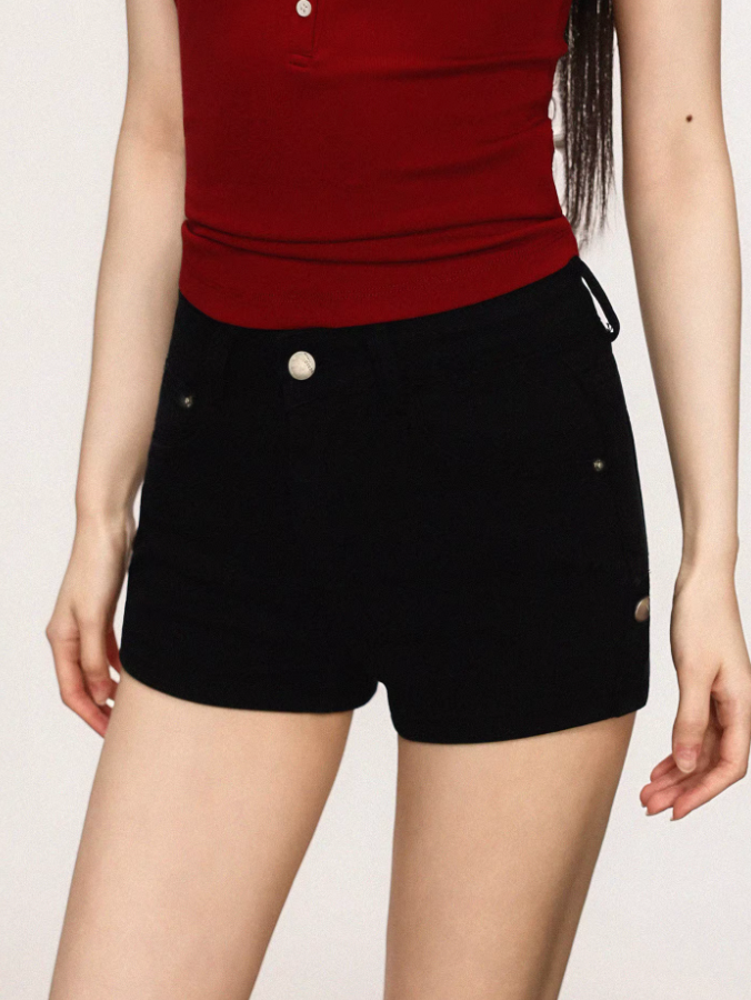 Cherry Melody High Waist Hip-wrapped Denim Shorts
