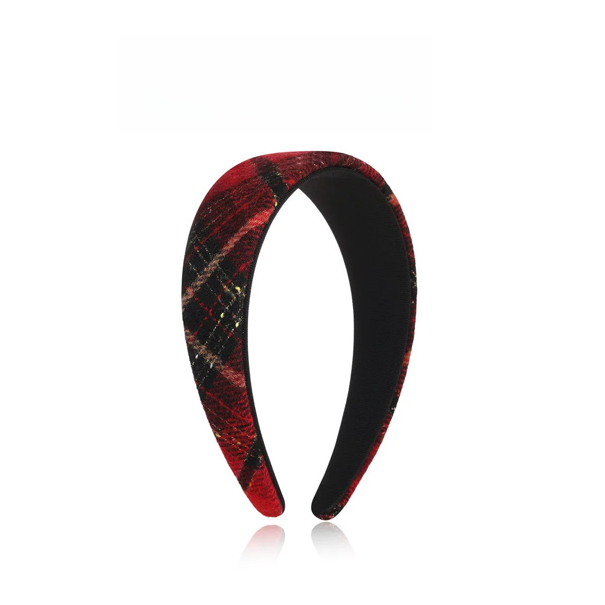 DODOGOGO Red Plaid Wide-brimmed Headband Hair Accessory