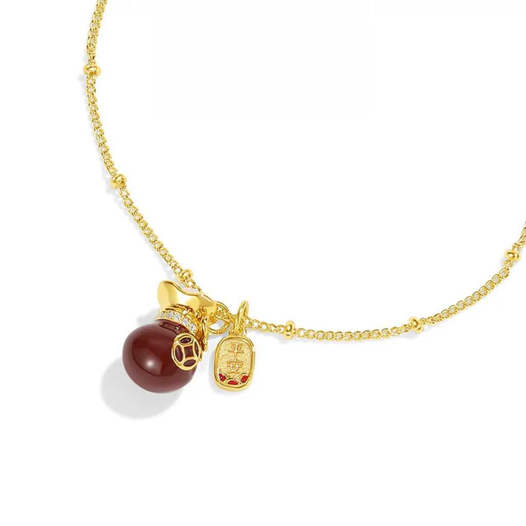 DODOGOGO Red Lucky Bag Pendant Necklace