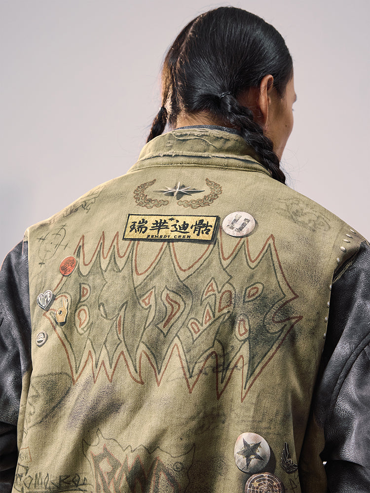 Remedy Patchwork ELESTADA Loose Bomber Jacket * LIMITED EDITION *