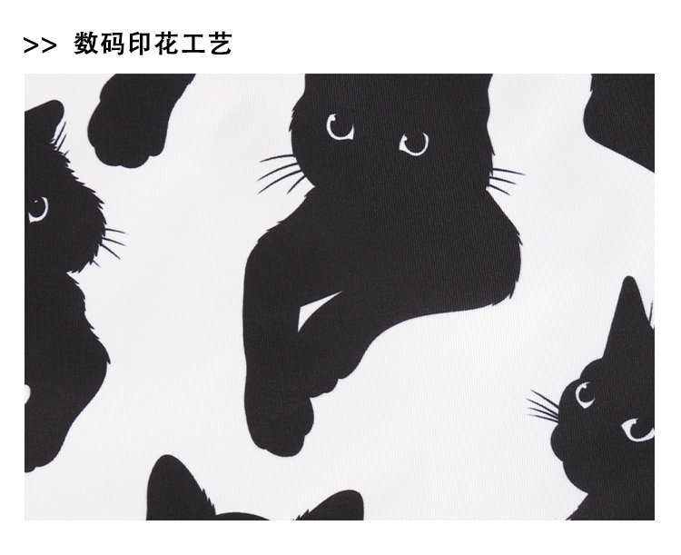 FREEIN original innovative black and white cat print tote bag
