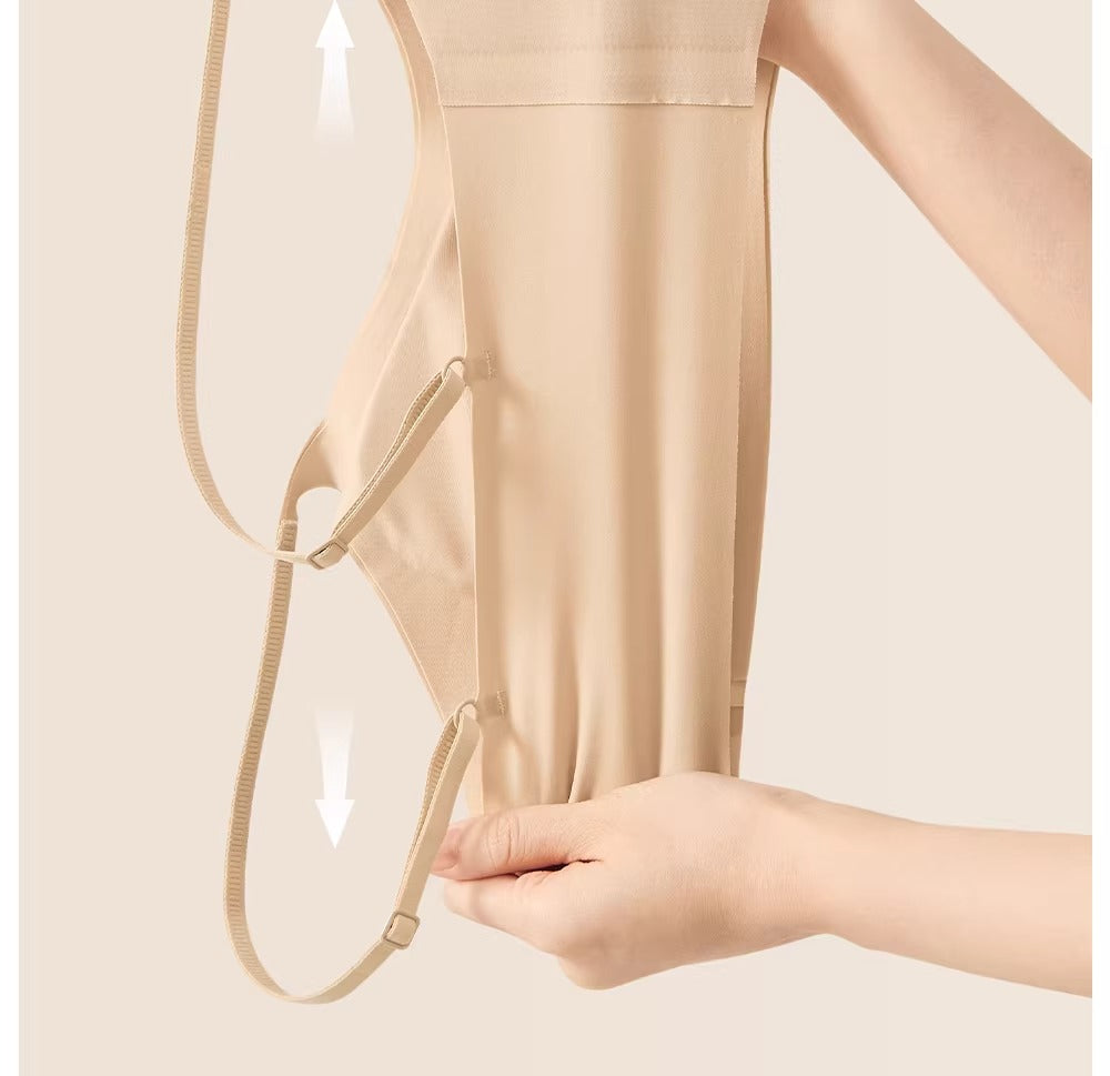 SecretWorld Traceless Skinny Strap Gather Bra
