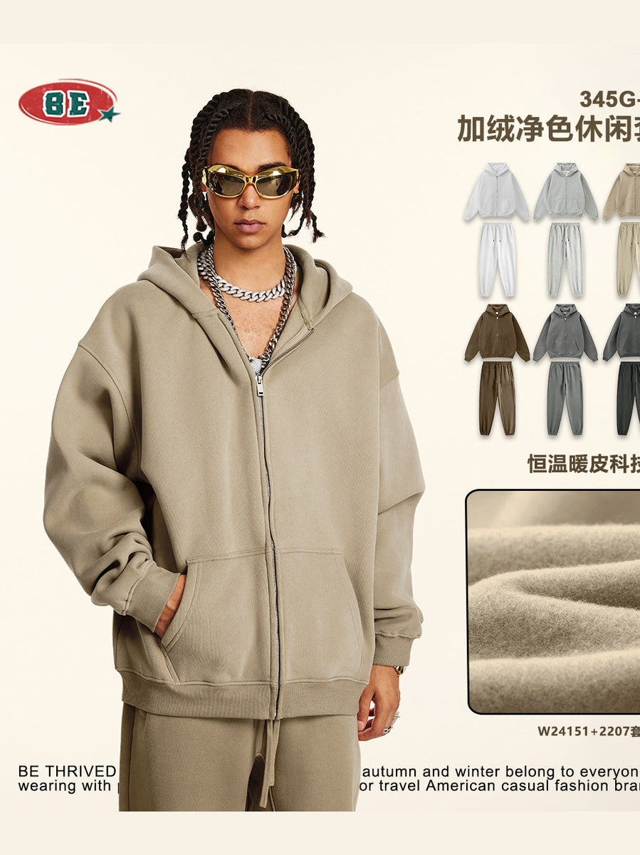 (Clearance) BE DESERT Heavy Fleece Zipper Jacket Set