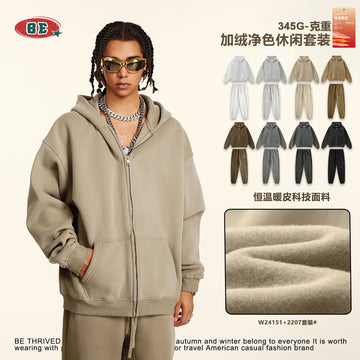 BE DESERT Heavy Fleece Zipper Jacket Set