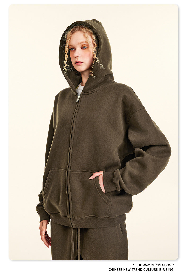 (Clearance) BE DESERT Heavy Fleece Zipper Jacket Set