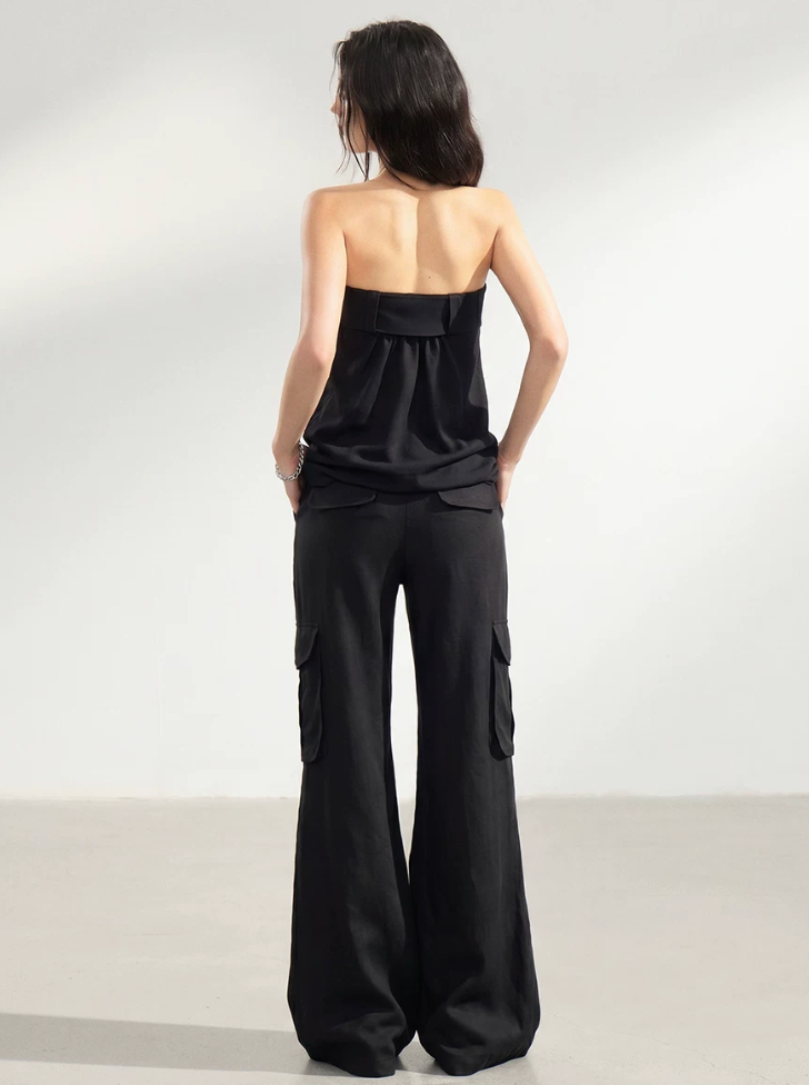 WITHMIN One-word Neck Wide Chest Strap Adjustable Loose Tube Top