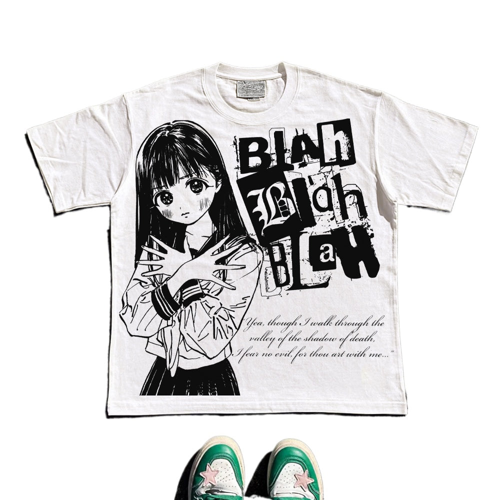 Wang Youbing Studio! BLAH BLAH BLAH 260g 100% Cotton Tee