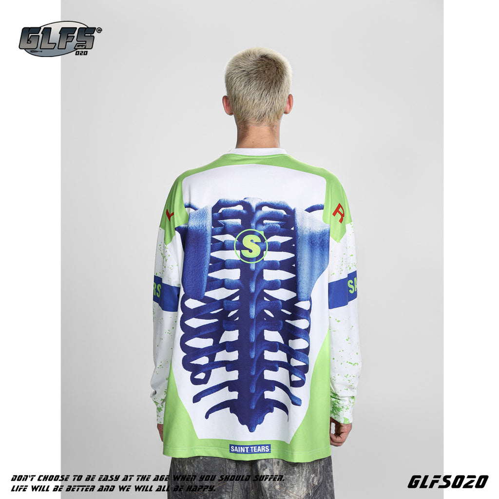 GLFS skeleton all-over Print  long-sleeved vintage loose Sweatshirt