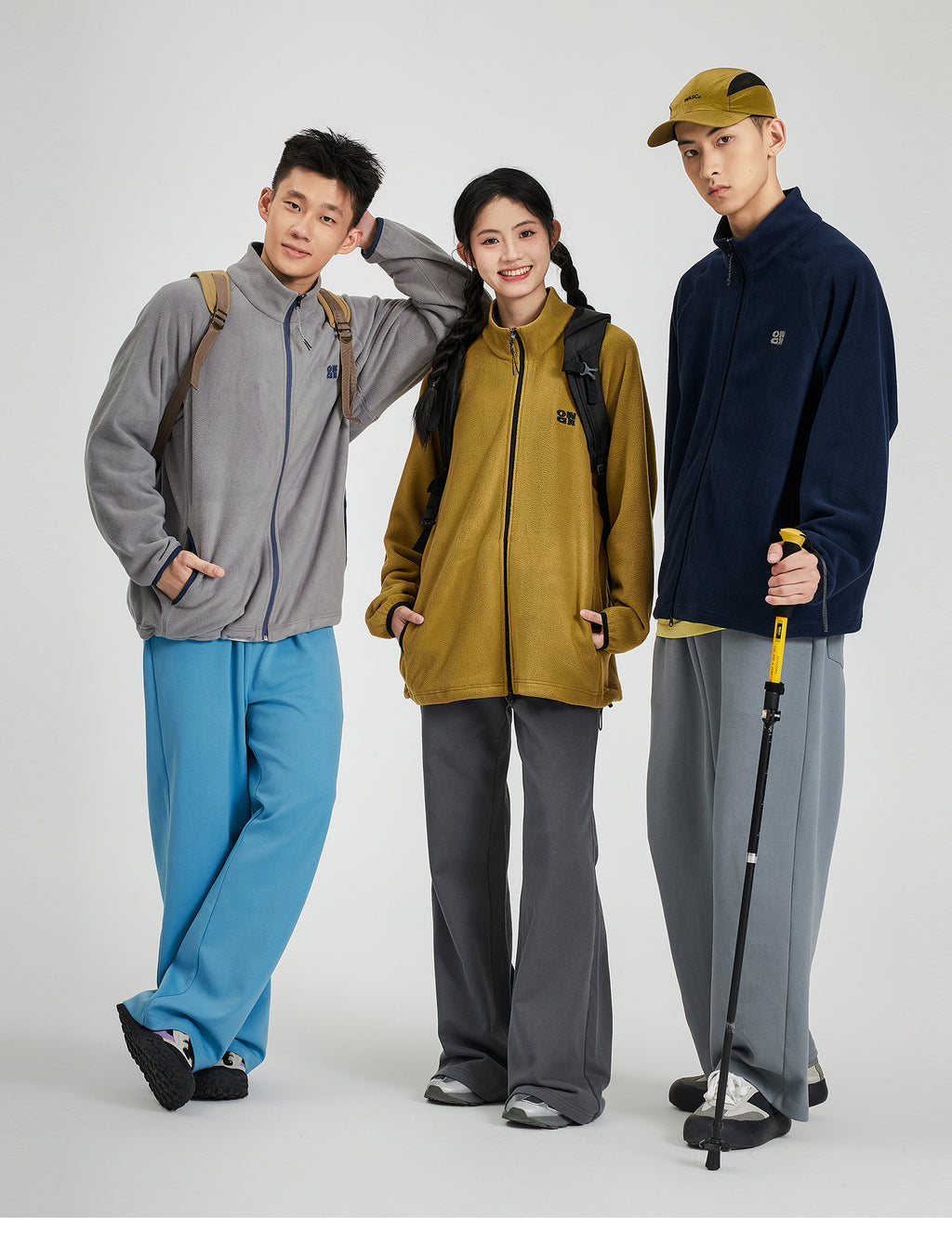 OWOX Stand Collar Embroidered Warm Fleece Jacket
