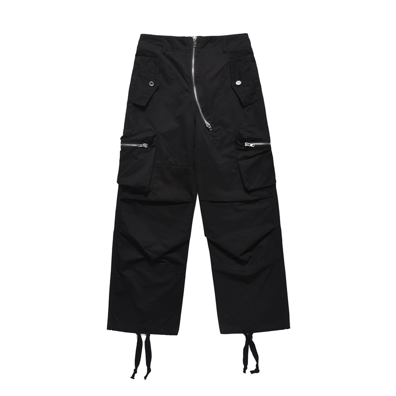 BTSG Heavy industry multi-pocket zipper pleated cannonball cargo pants