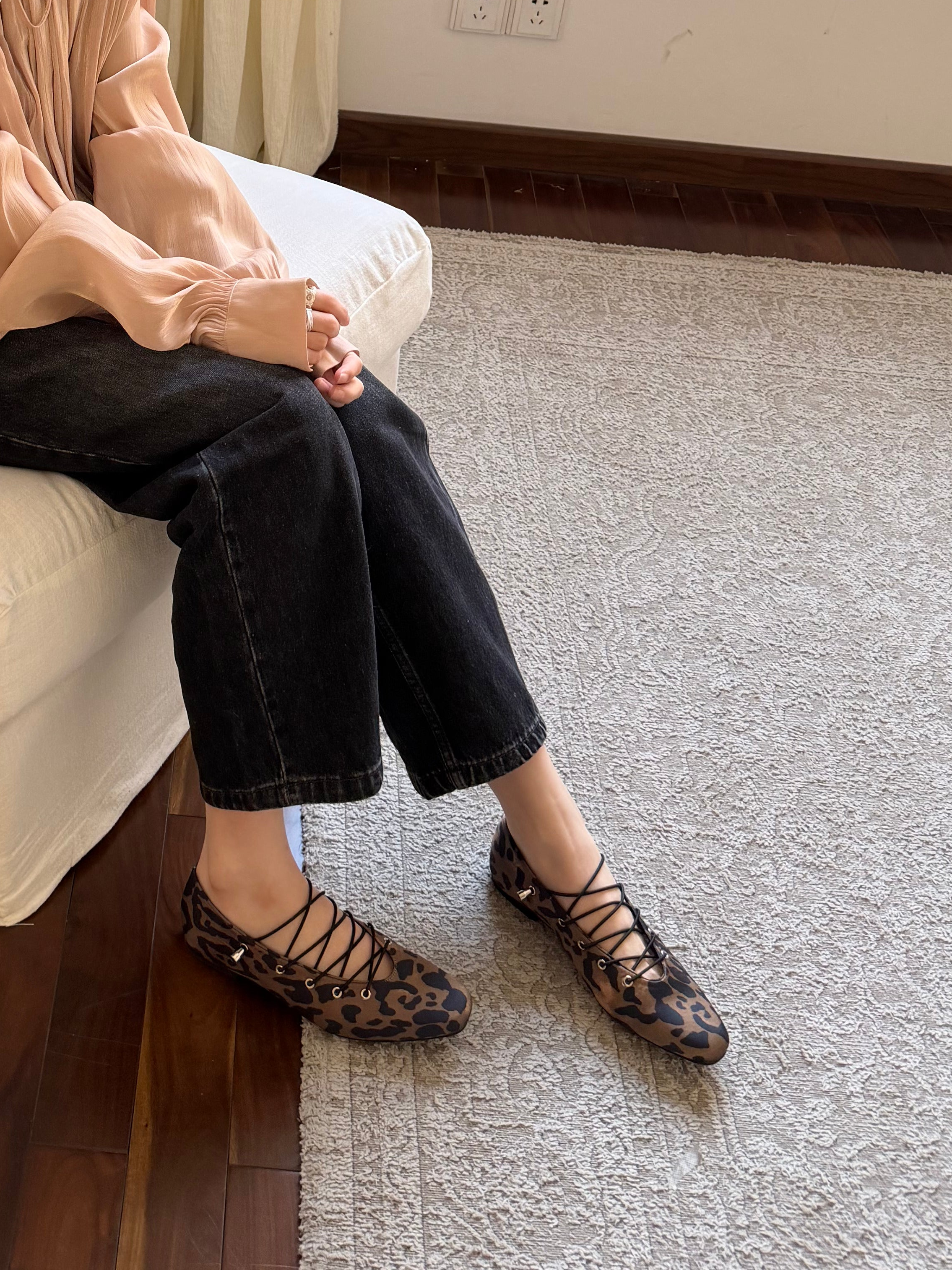 La mode Lace-up Ballet Flats