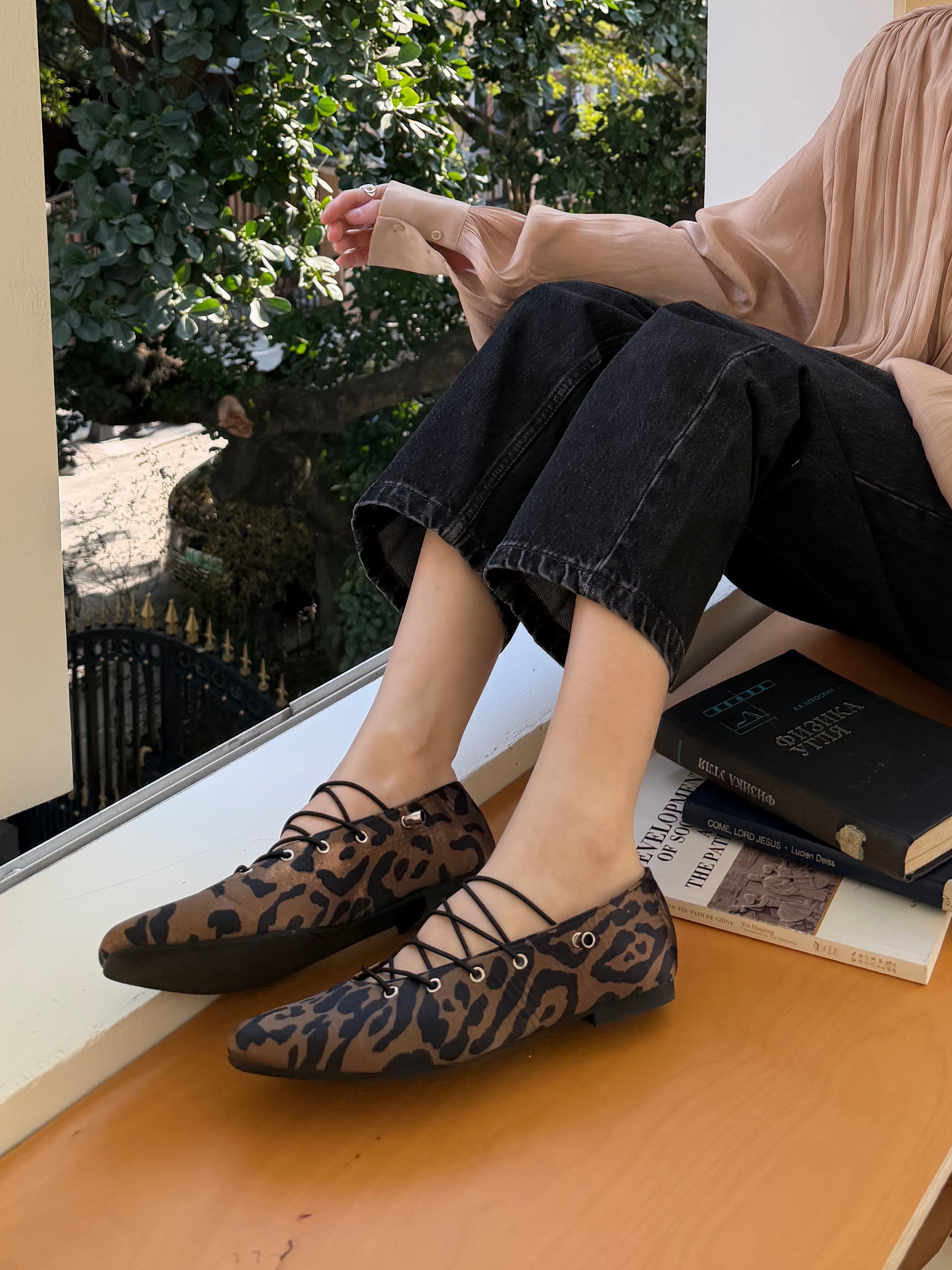 La mode Lace-up Ballet Flats