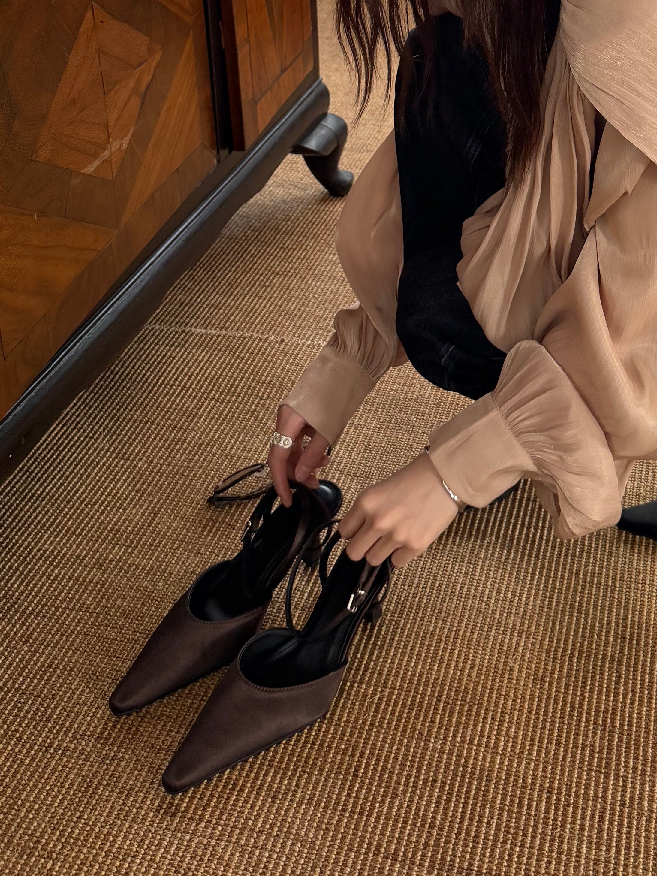 La mode Satin Petal Heels