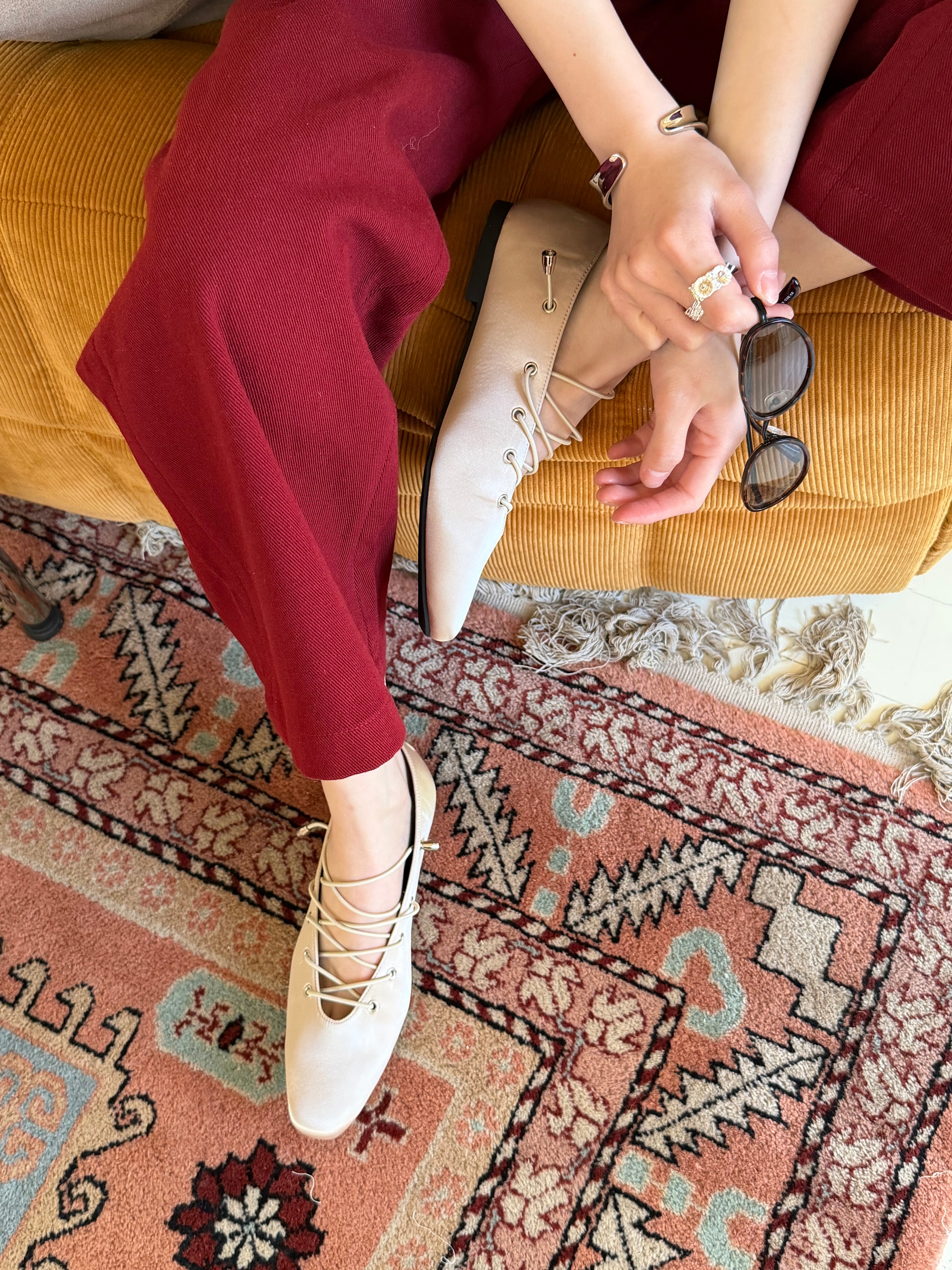 La mode Lace-up Ballet Flats