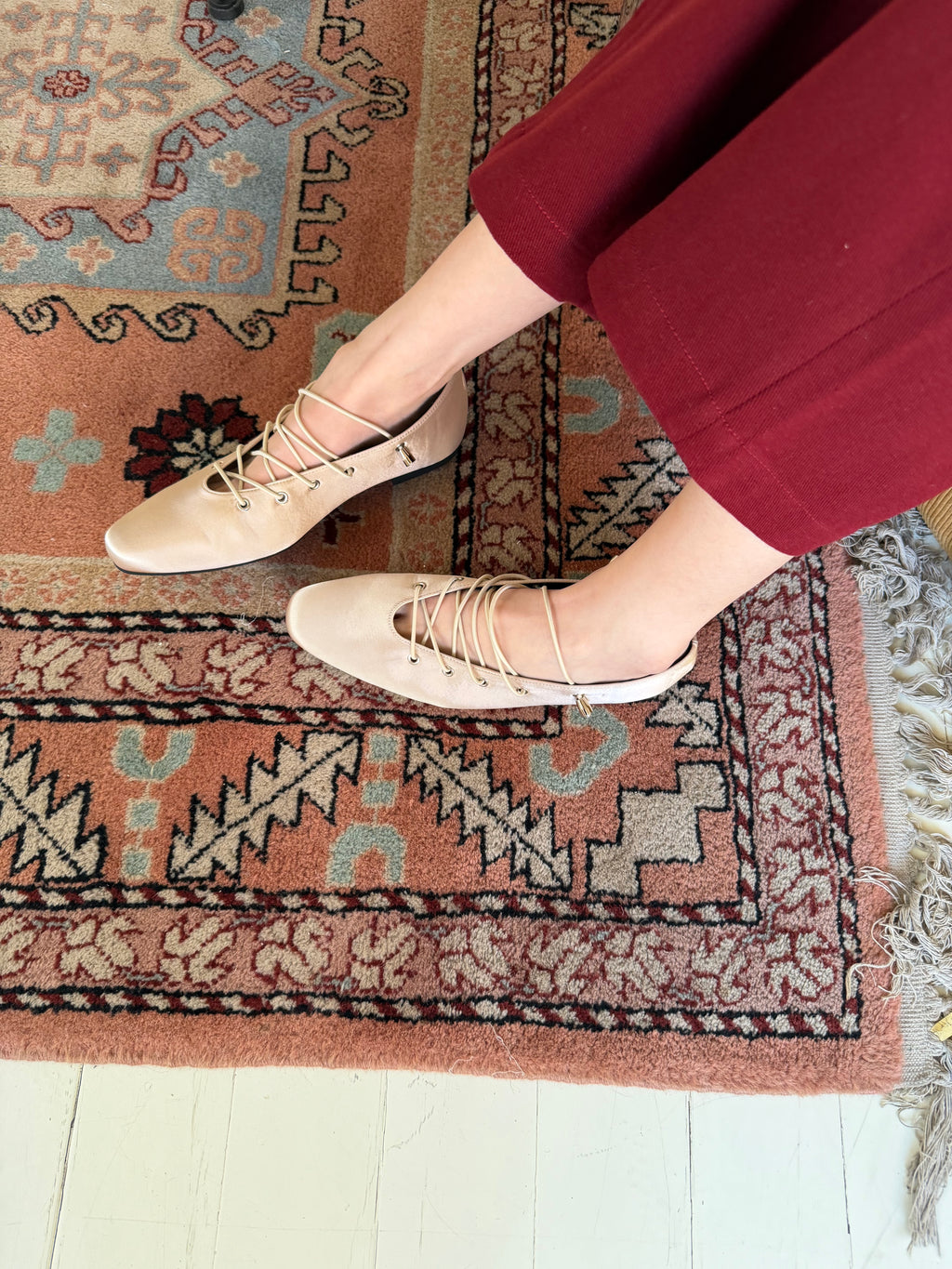 La mode Lace-up Ballet Flats
