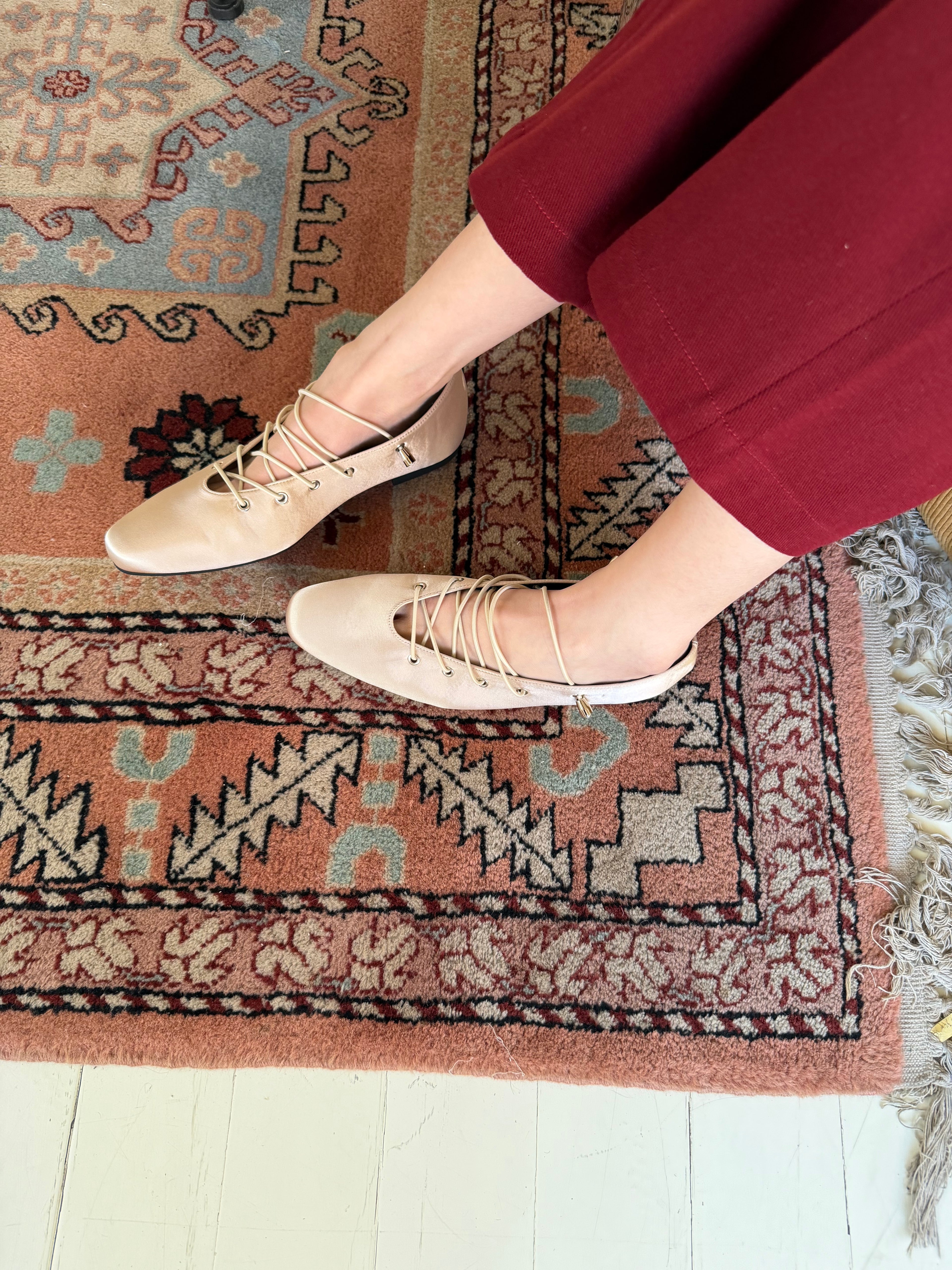 La mode Lace-up Ballet Flats