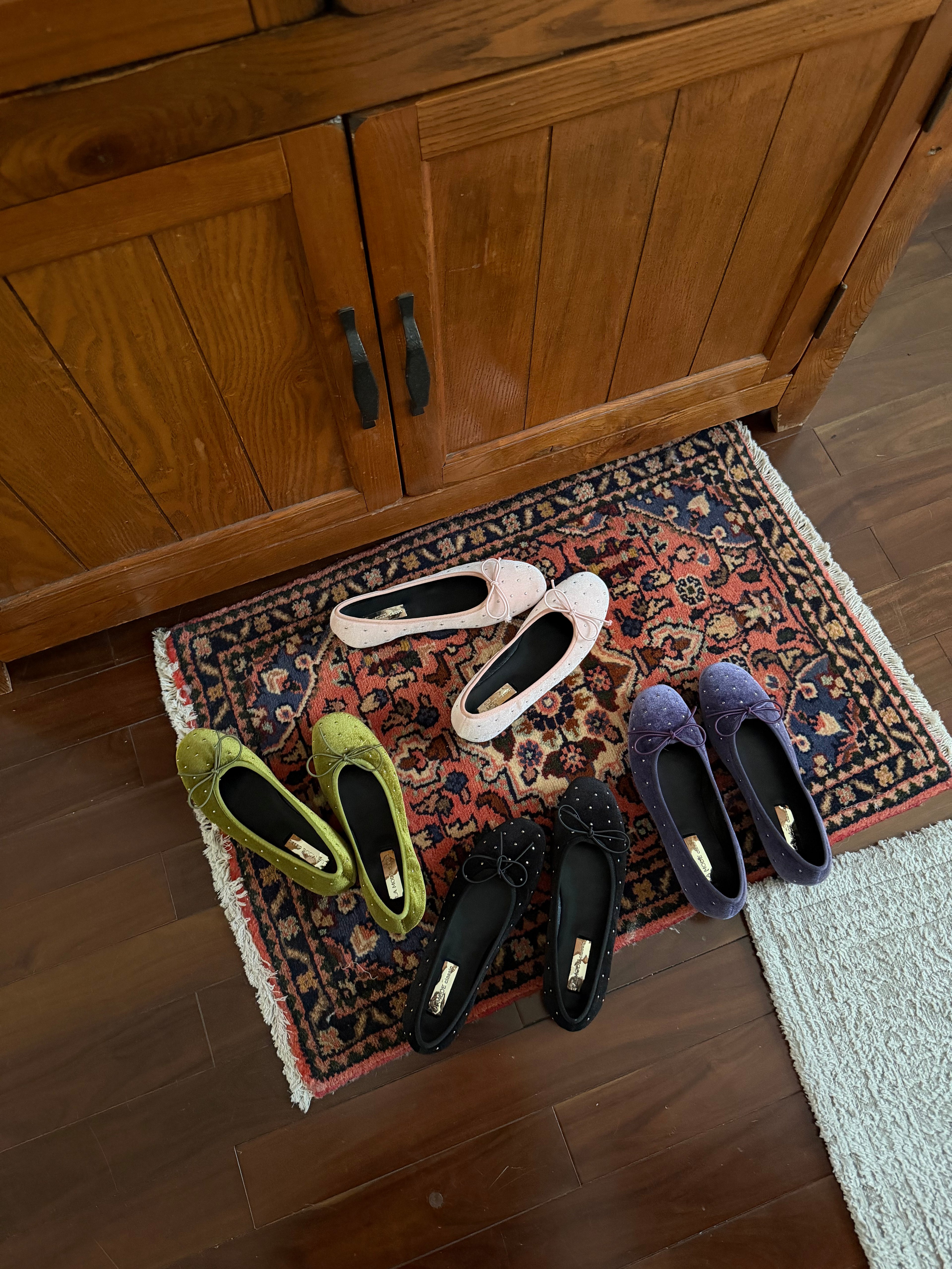La mode Starlit Velvet Flats