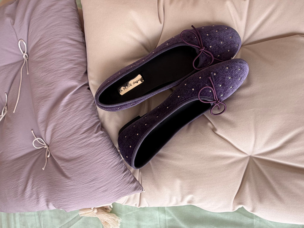 La mode Starlit Velvet Flats