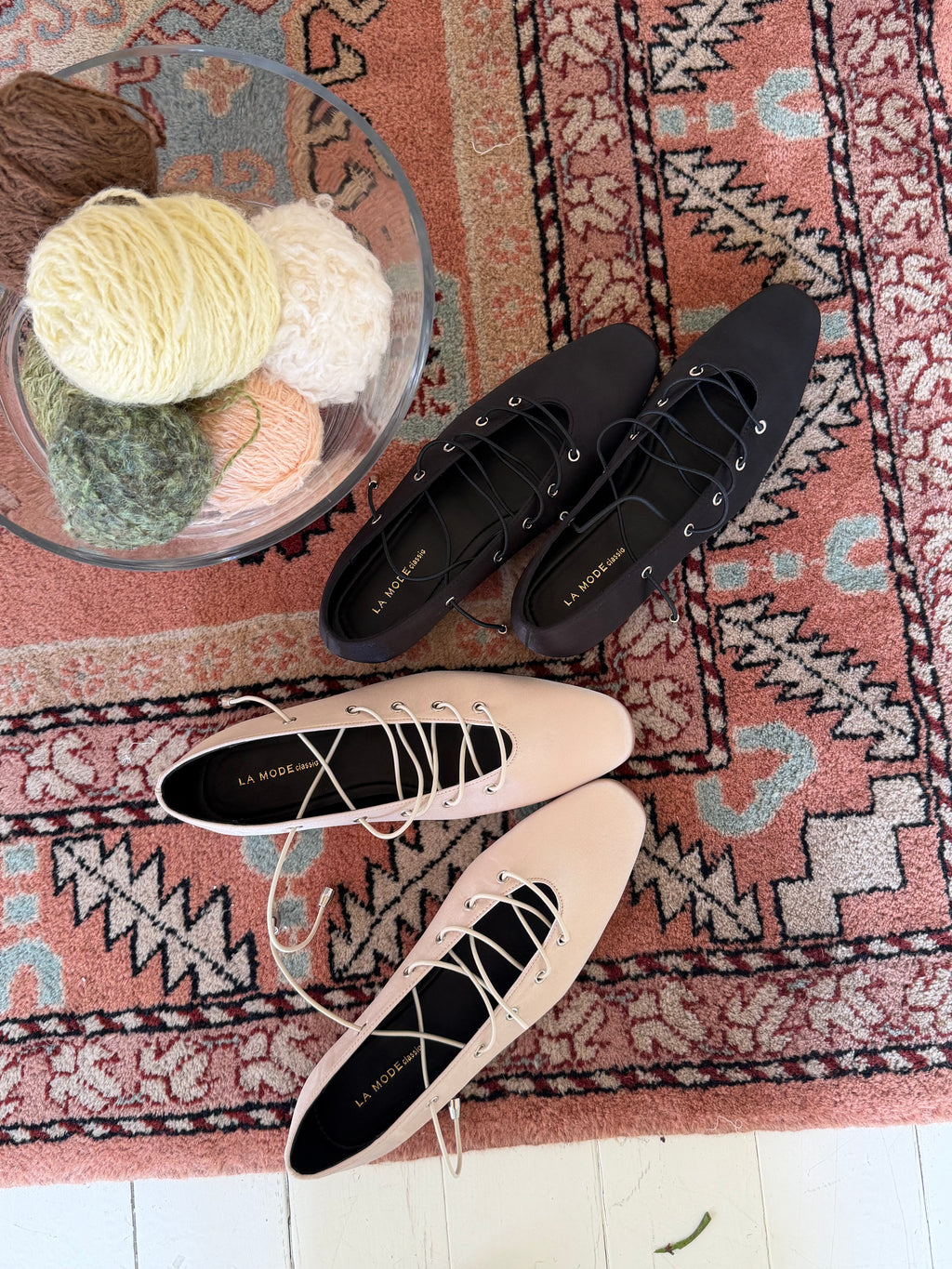 La mode Lace-up Ballet Flats